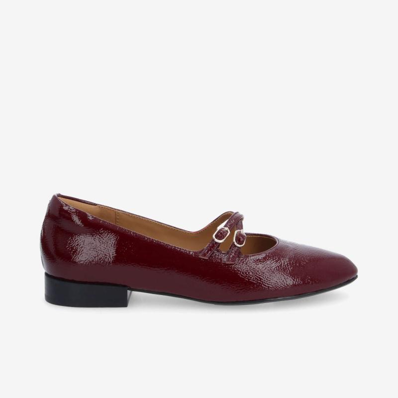 FLORA BALLERINA W - WRINKLED PATENT - BORDEAUX